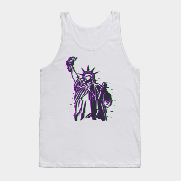 Statue of Liberty Glitch Artwork Tank Top by Utopia Shop